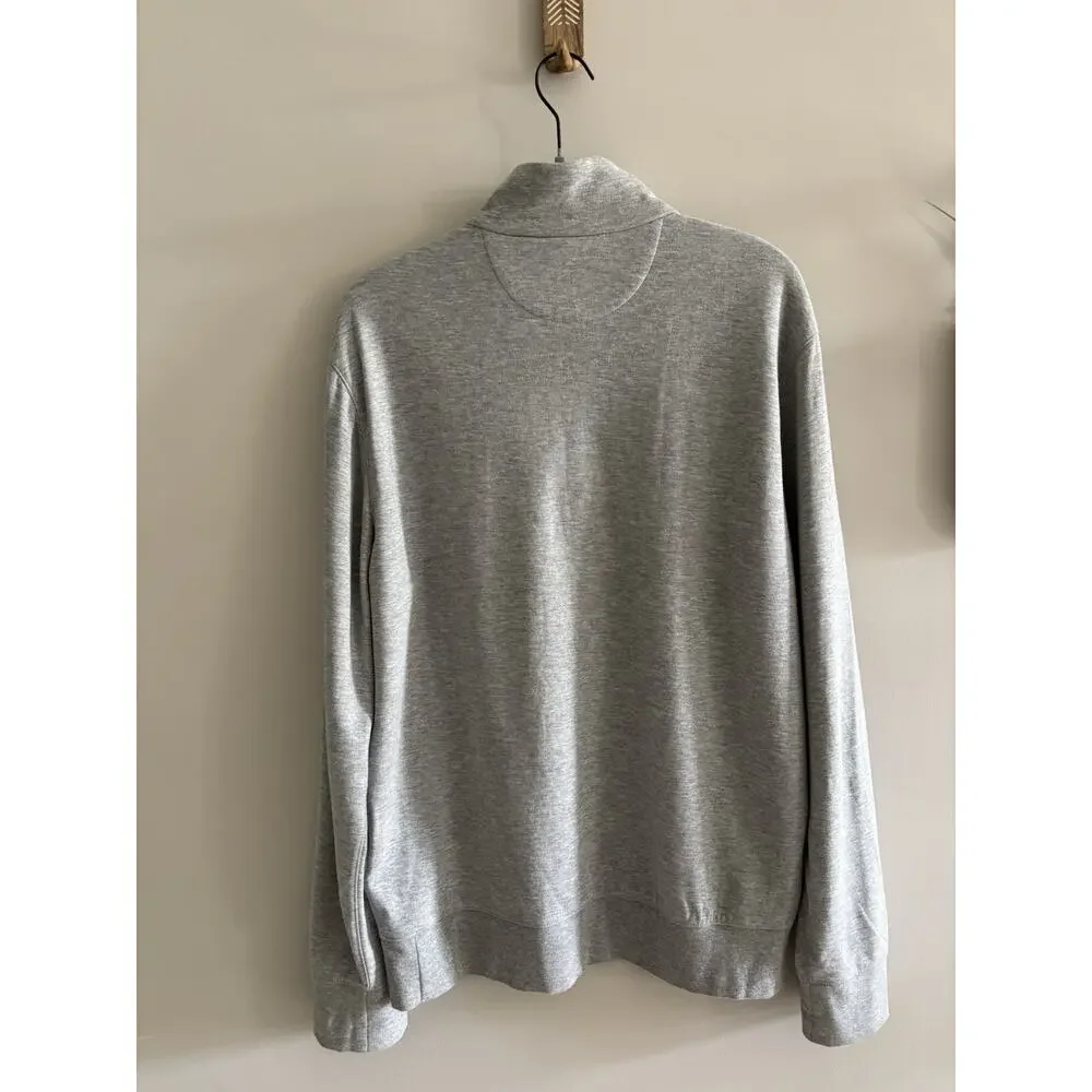Polo Ralph Lauren Men’s Gray 1/4 Zip Mock Neck Knit Sweater Pullover M